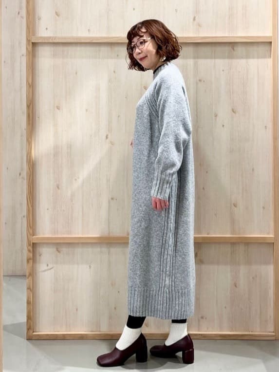 nakoさんの「THE SHOP TK｜ウール混杢調ハイネックワンピース」を使ったコーディネート