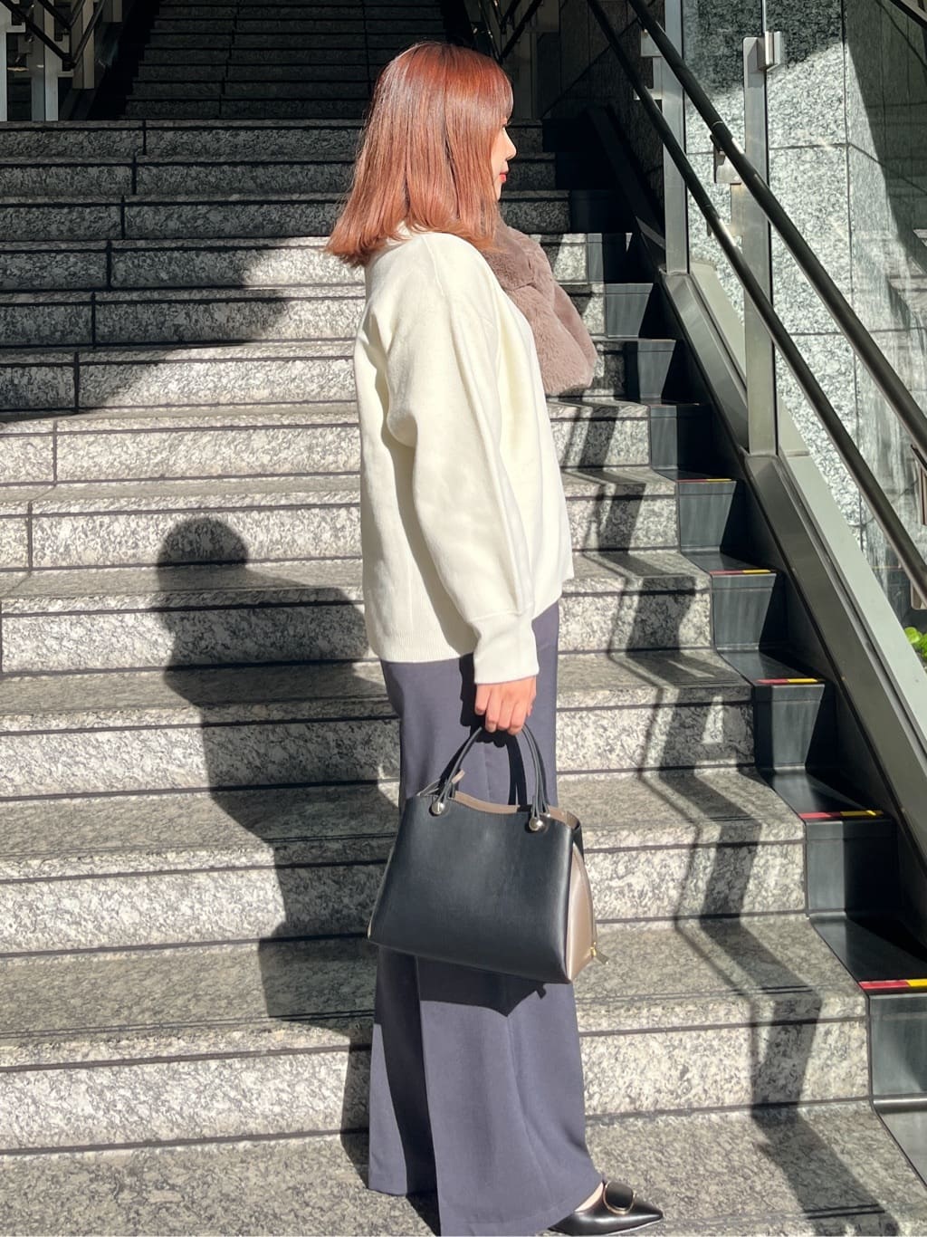 HANNAさんの「OPAQUE.CLIP｜サイド編地切替ニットトップス／セットアップ対応【洗濯機OK】」を使ったコーディネート