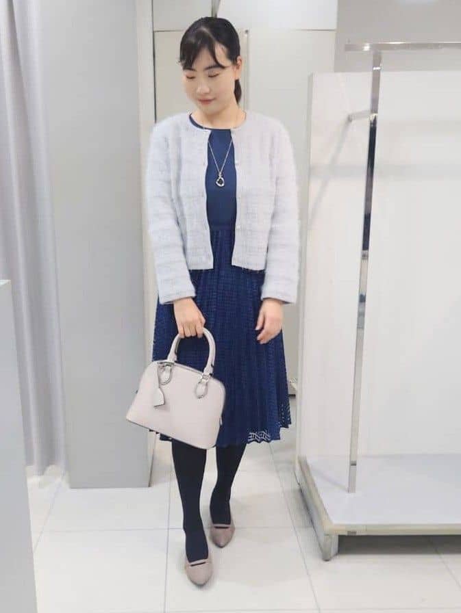 AZUSAさんの「Reflect｜【お食事会やお出かけに◎】ふんわりジャカード編みカーディガン」を使ったコーディネート