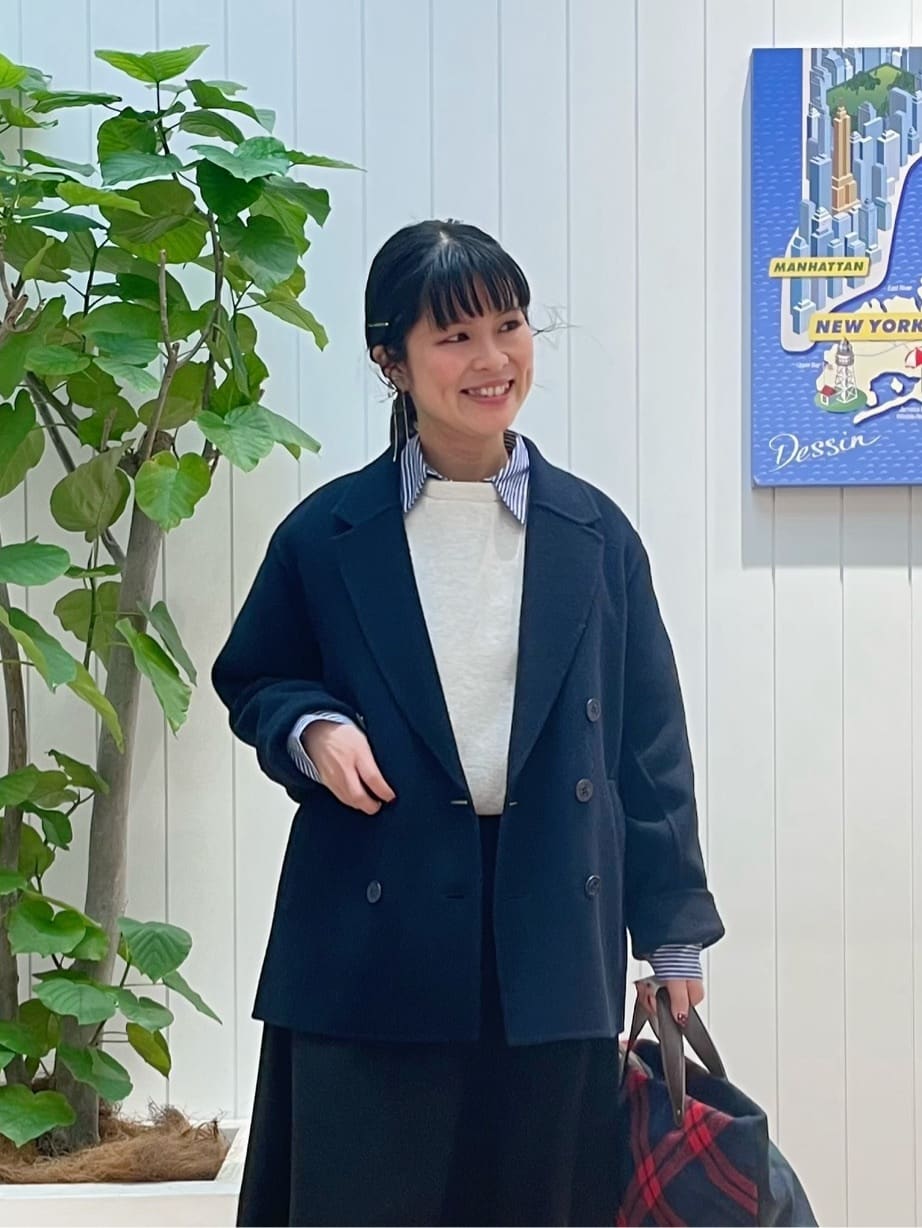 mikaさんの「Dessin｜【洗える】ウール混リバーメルトンコート」を使ったコーディネート