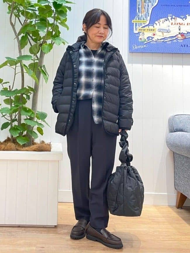 msatoさんの「Dessin｜【撥水・2WAY】ミュラーダウンコートミドル丈」を使ったコーディネート