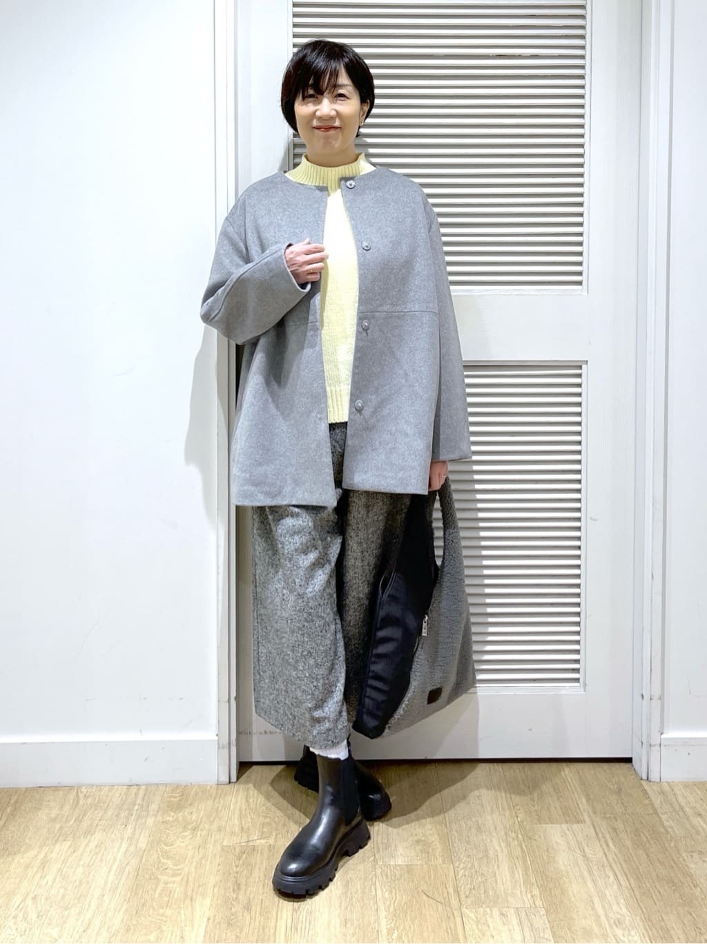 Miyazakiさんの「Dessin｜【洗える】ハイネックベロアモールニット」を使ったコーディネート