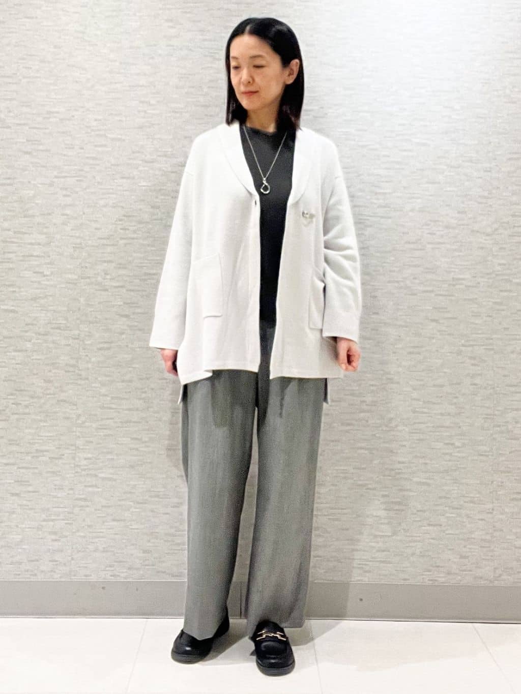 marikoさんの「Reflect｜【ライトアウター／気軽な羽織に◎】オフボディカーディガン」を使ったコーディネート