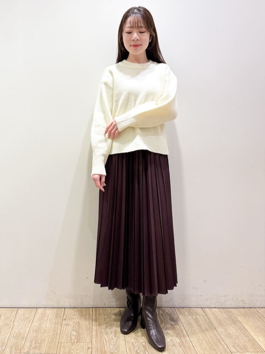 ayaさんの「index｜モックネックボクシーラメニット【洗濯機OK】《7col》」を使ったコーディネート