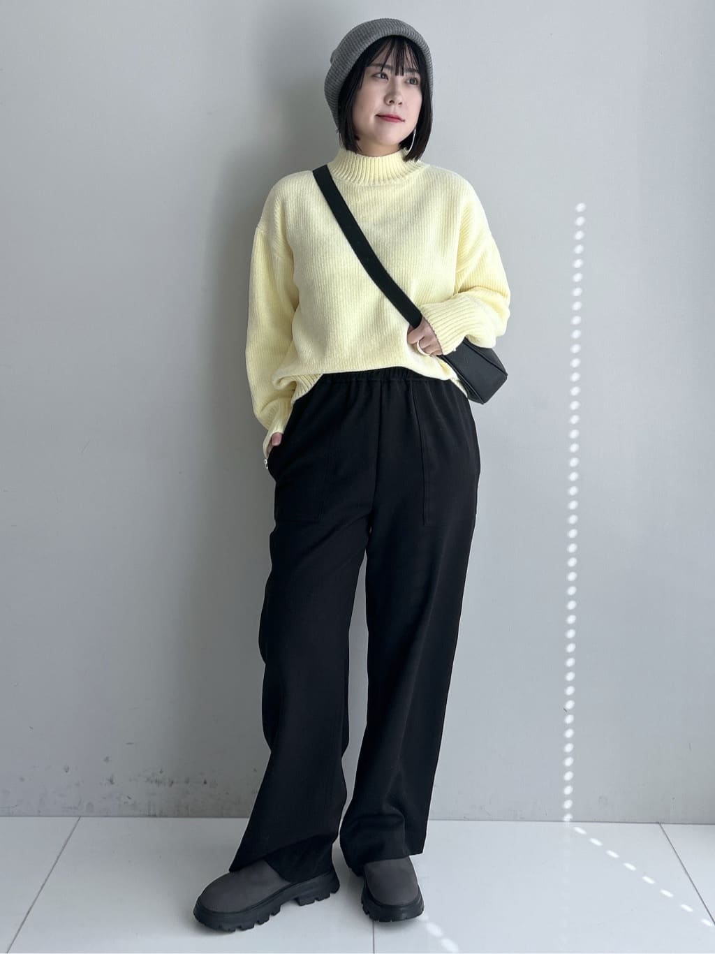 Hirokaさんの「Dessin｜【洗える】ハイネックベロアモールニット」を使ったコーディネート