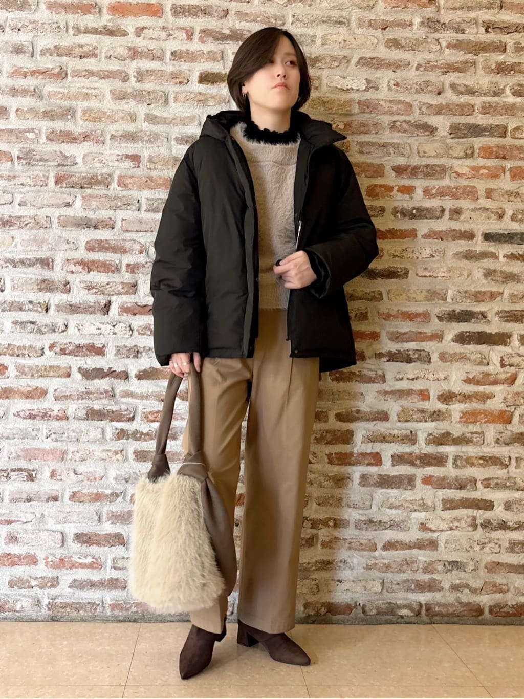 しばさんの「THE SHOP TK｜【ぎゅっとされているような暖かさ】撥水中綿ブルゾン」を使ったコーディネート