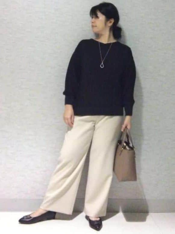 sakoさんの「Reflect｜【パンツ合わせにぴったり◎】ゆったりオフボディニット」を使ったコーディネート