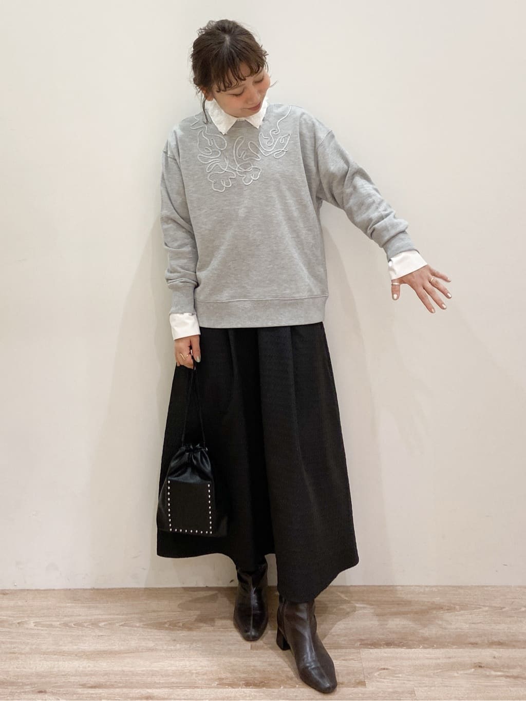 risayanさんの「OPAQUE.CLIP｜襟チュールシャツ【洗濯機OK】」を使ったコーディネート