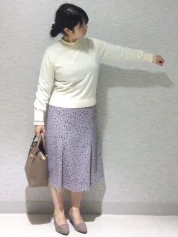 sakoさんの「Reflect｜【秋映え／重ね着風スタイルに◎】フリルプリーツスリーブニット」を使ったコーディネート