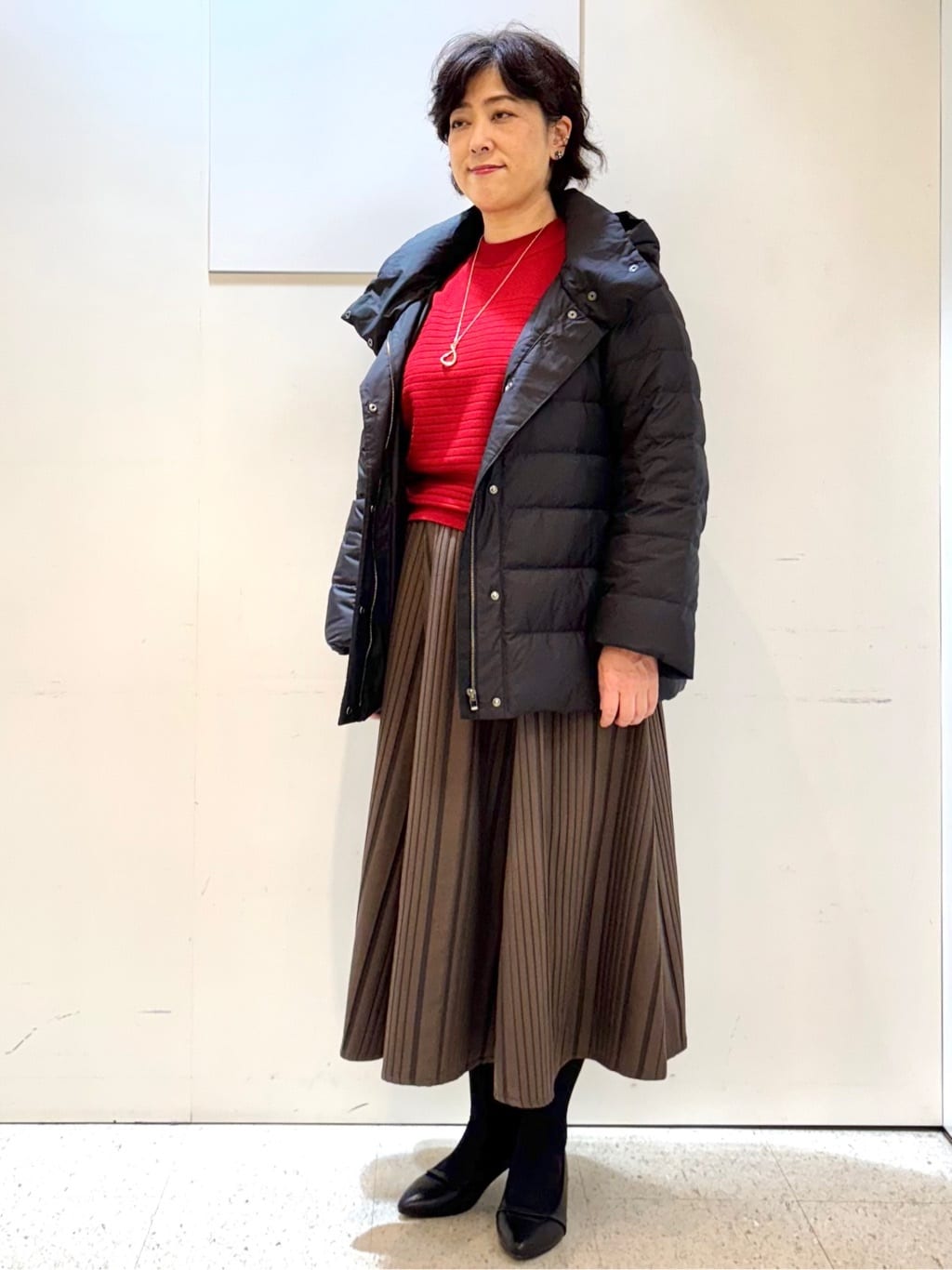 ヤスコさんの「Reflect｜【SS-4Lサイズ】フーデッドミドルダウンコート」を使ったコーディネート