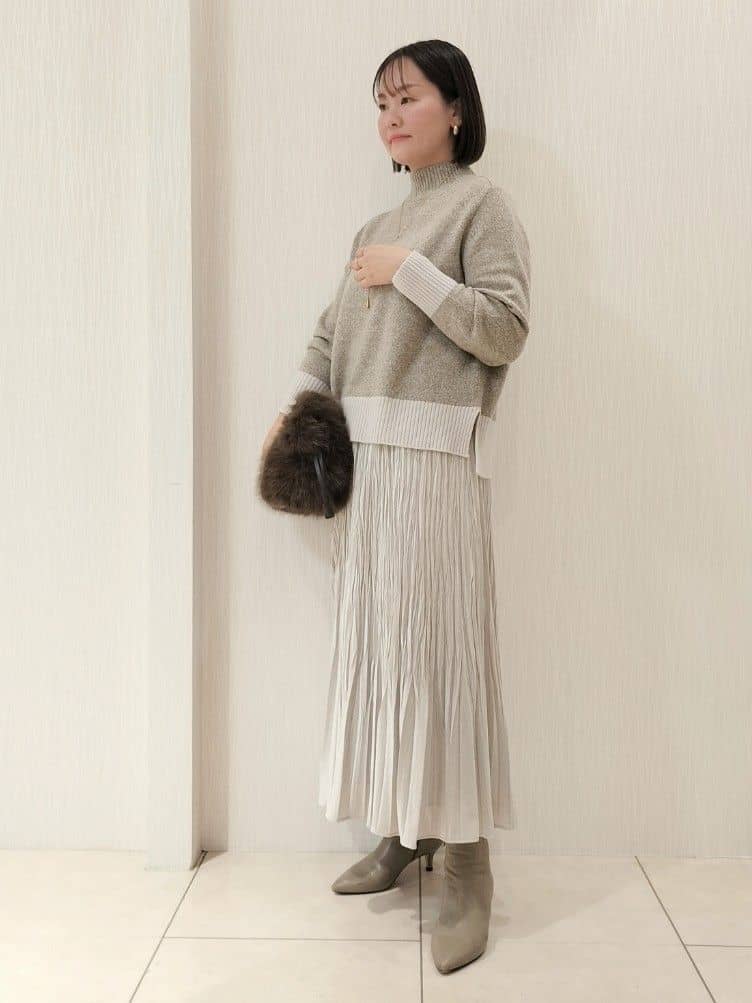 naokoさんの「UNTITLED｜【8色展開/洗える】ウールカシミヤ ハイネックニット」を使ったコーディネート