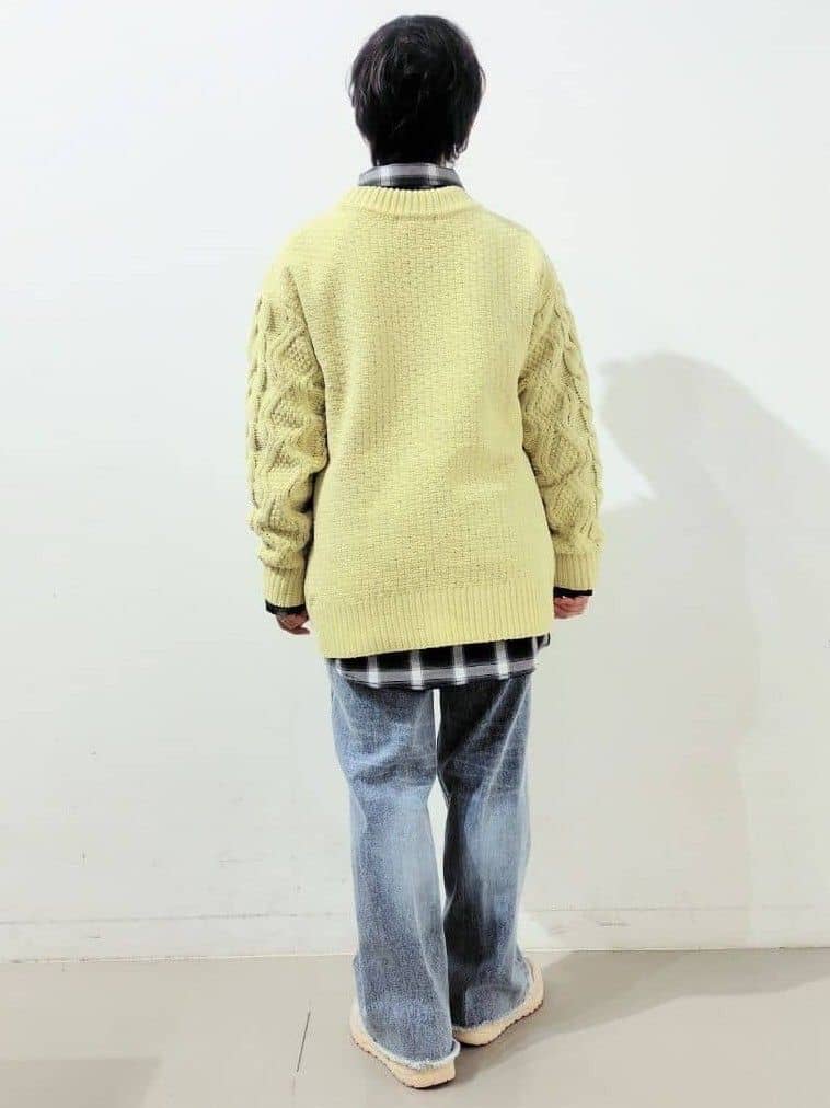 kodamaさんの「THE SHOP TK｜【洗える】冬のコーデを盛り上げる マットモール ケーブルニット」を使ったコーディネート