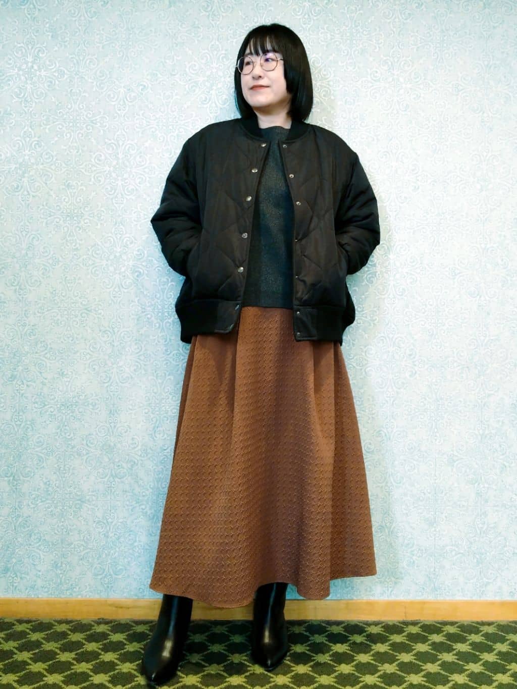 みいさんの「index｜サイド編地切替ニットトップス／セットアップ対応【洗濯機OK】」を使ったコーディネート