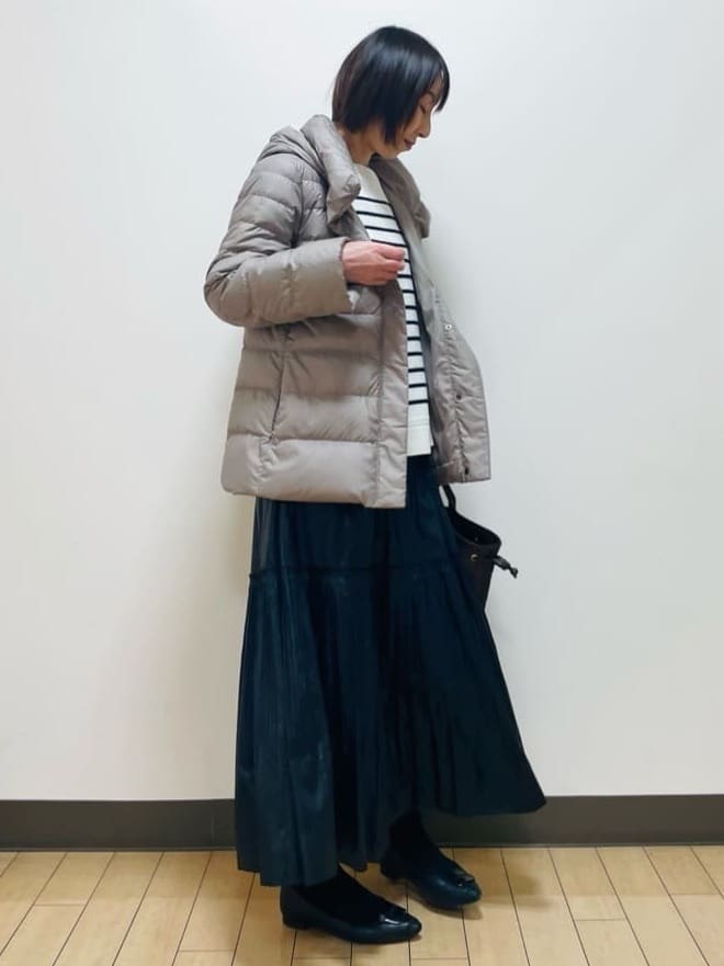 Riiさんの「Reflect｜【腰周りすっきり◎】プリーツギャザースカート」を使ったコーディネート
