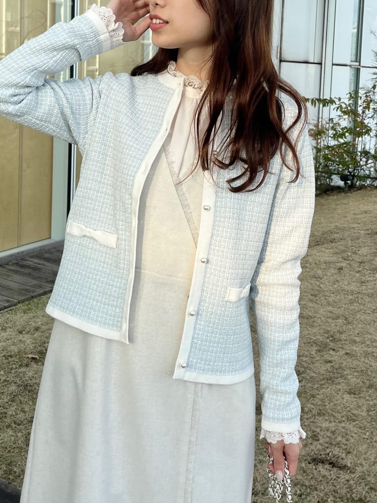 はばさんの「Couture brooch｜【ハレの日・通勤】フリンジツイードジャンスカ」を使ったコーディネート