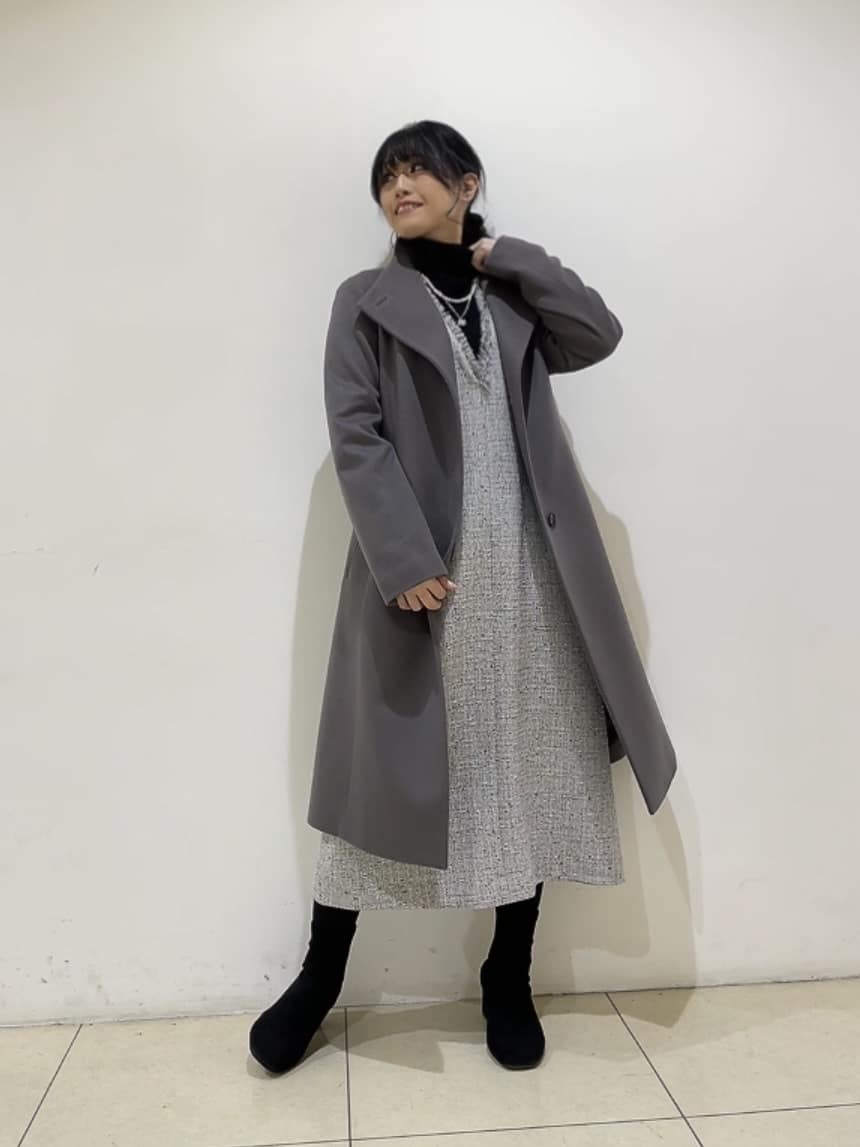 watanabeさんの「UNTITLED｜【洗える/細見え】ツイード ジャンパースカート」を使ったコーディネート