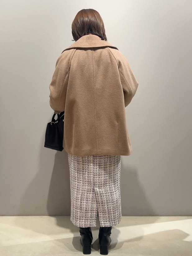 miyuさんの「OPAQUE.CLIP｜カシミヤブレンドウールミドルピーコート」を使ったコーディネート