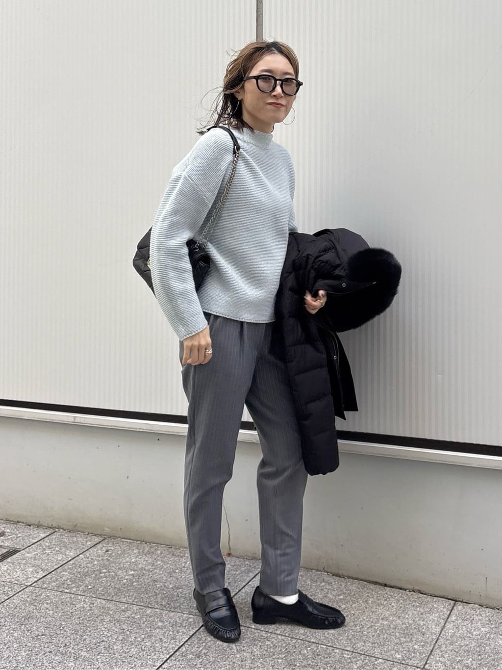 kotakiさんの「INDIVI｜【洗える／大人ラメ】カラーMIXボトルネックニット」を使ったコーディネート