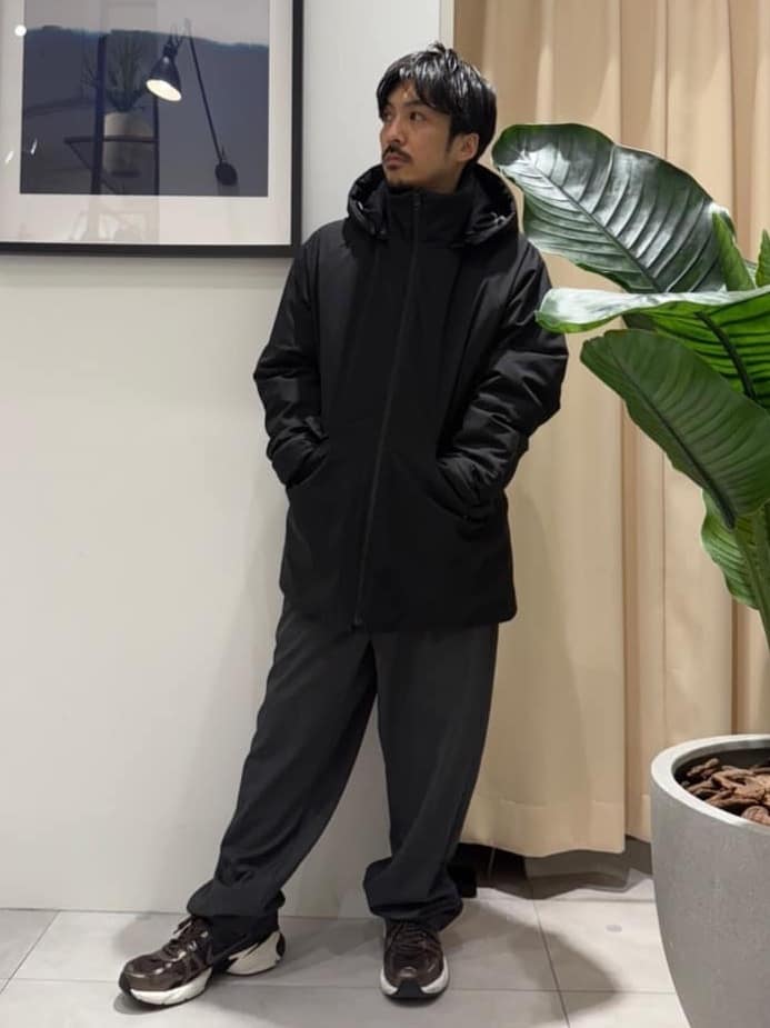 はさんの「THE SHOP TK｜【軽くて、暖かい】SORONA／ソロナ 中綿ブルゾン 防風/軽量/洗濯機OK/フード脱着可」を使ったコーディネート