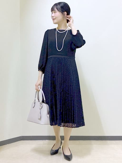  beni_gingerさんの「Reflect｜【SS-4Lサイズ】シフォン&times;幾何柄レースプリーツワンピース」を使ったコーディネート