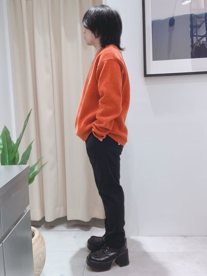 坂。さんの「THE SHOP TK｜【包み込まれるような柔らかさ】配色モールニット 洗濯機OK」を使ったコーディネート