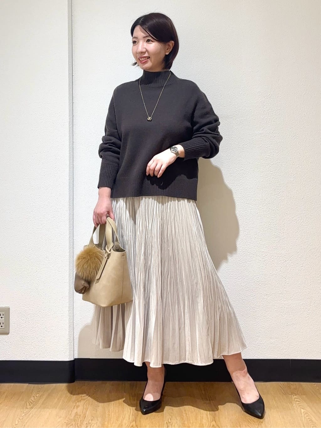 MIKIKOさんの「UNTITLED｜【8色展開/洗える】ウールカシミヤ ハイネックニット」を使ったコーディネート
