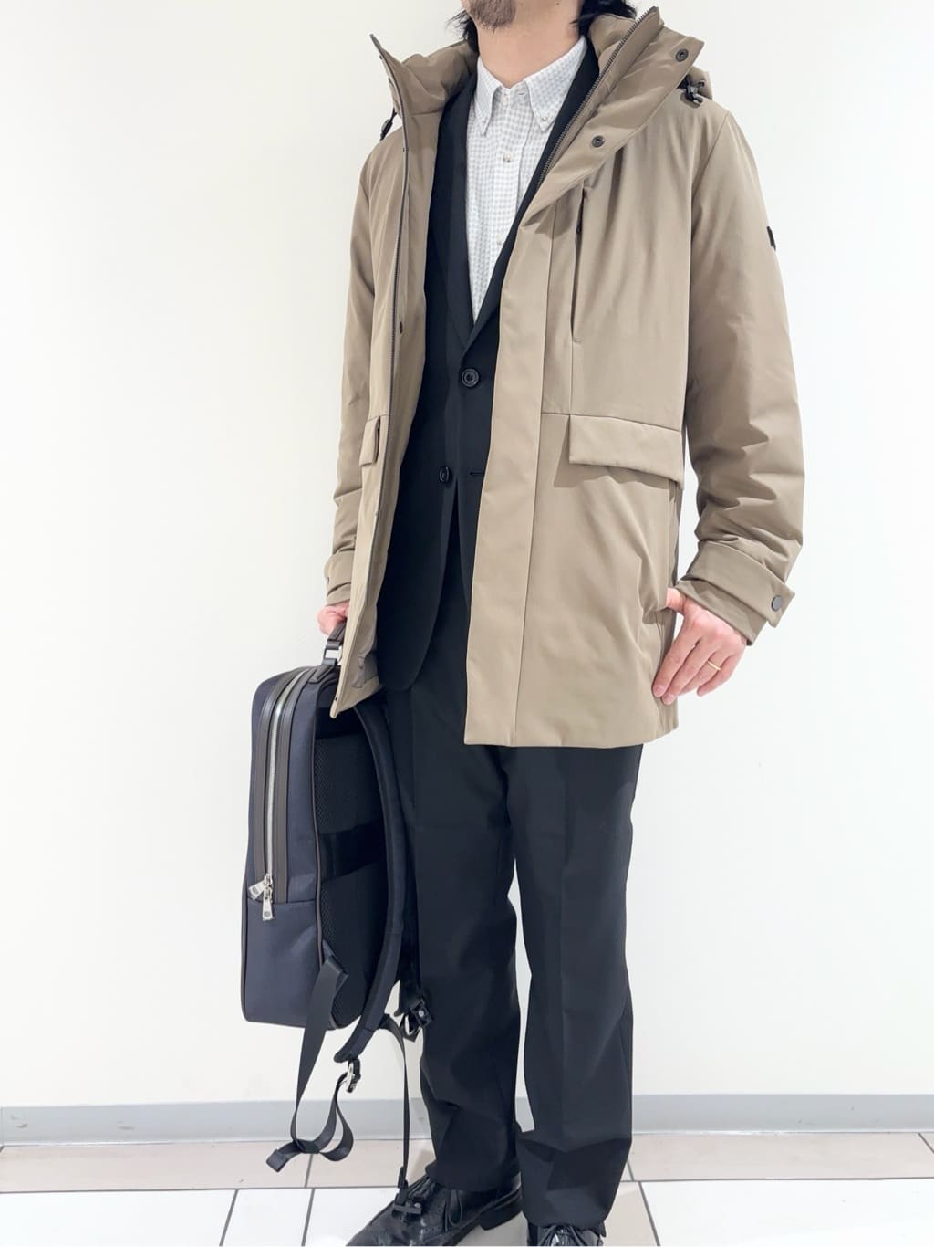 及川さんの「TAKEO KIKUCHI｜【None Of Stress】ストレッチ ダウンブルゾン」を使ったコーディネート