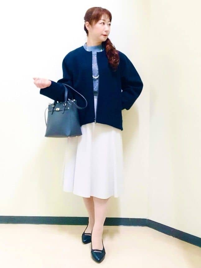花さんの「Reflect｜【ゆったりシルエット】ジャージメルトンコクーンジャケット」を使ったコーディネート