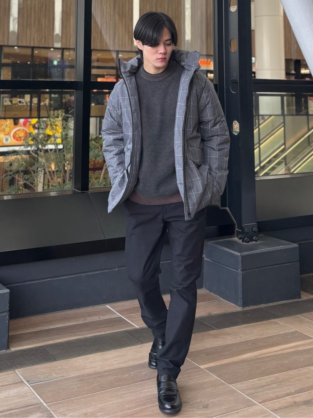 うらしーさんの「THE SHOP TK｜【軽くて、暖かい】SORONA／ソロナ 中綿ブルゾン 防風/軽量/洗濯機OK/フード脱着可」を使ったコーディネート