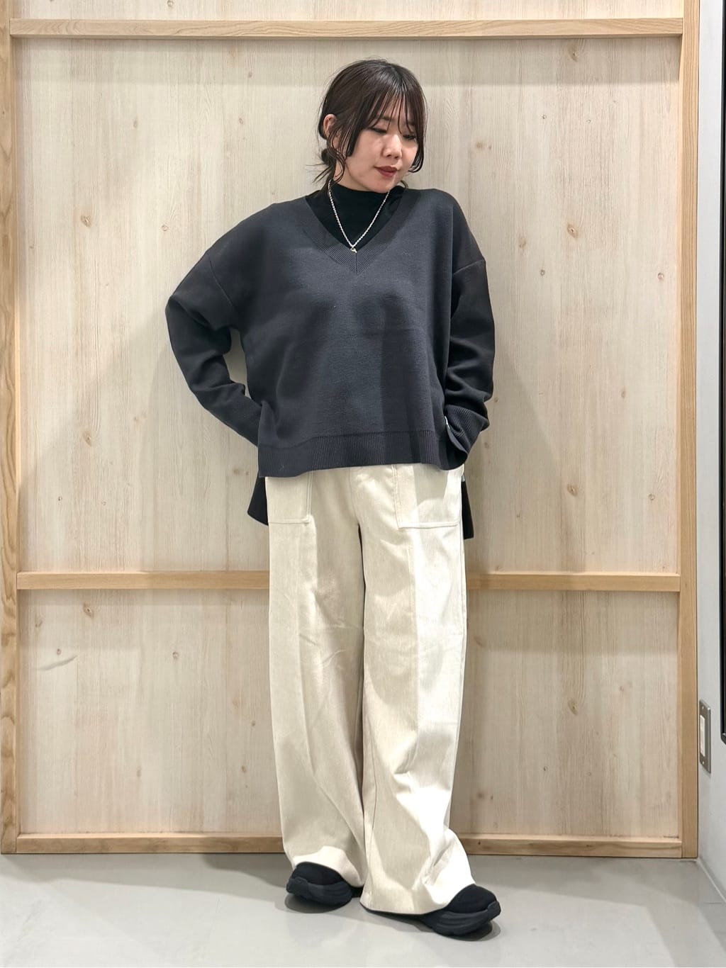 nanaさんの「THE SHOP TK｜【2WAY/洗える】リバーシブル フェイクファーブルゾン」を使ったコーディネート