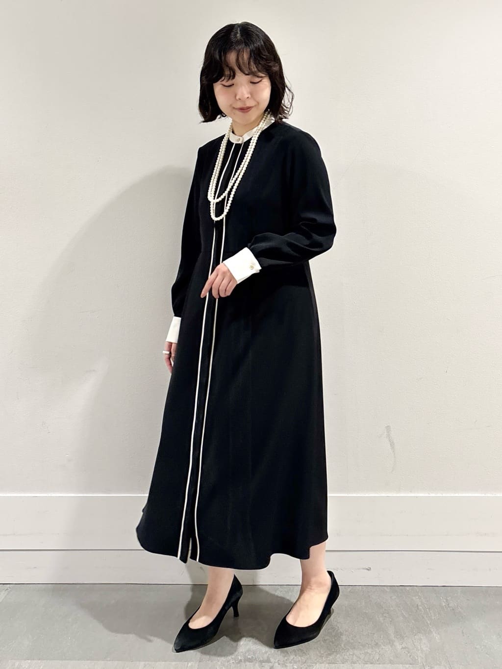 モエカさんの「UNTITLED｜【アレンジ自在】ロングパール調ネックレス」を使ったコーディネート
