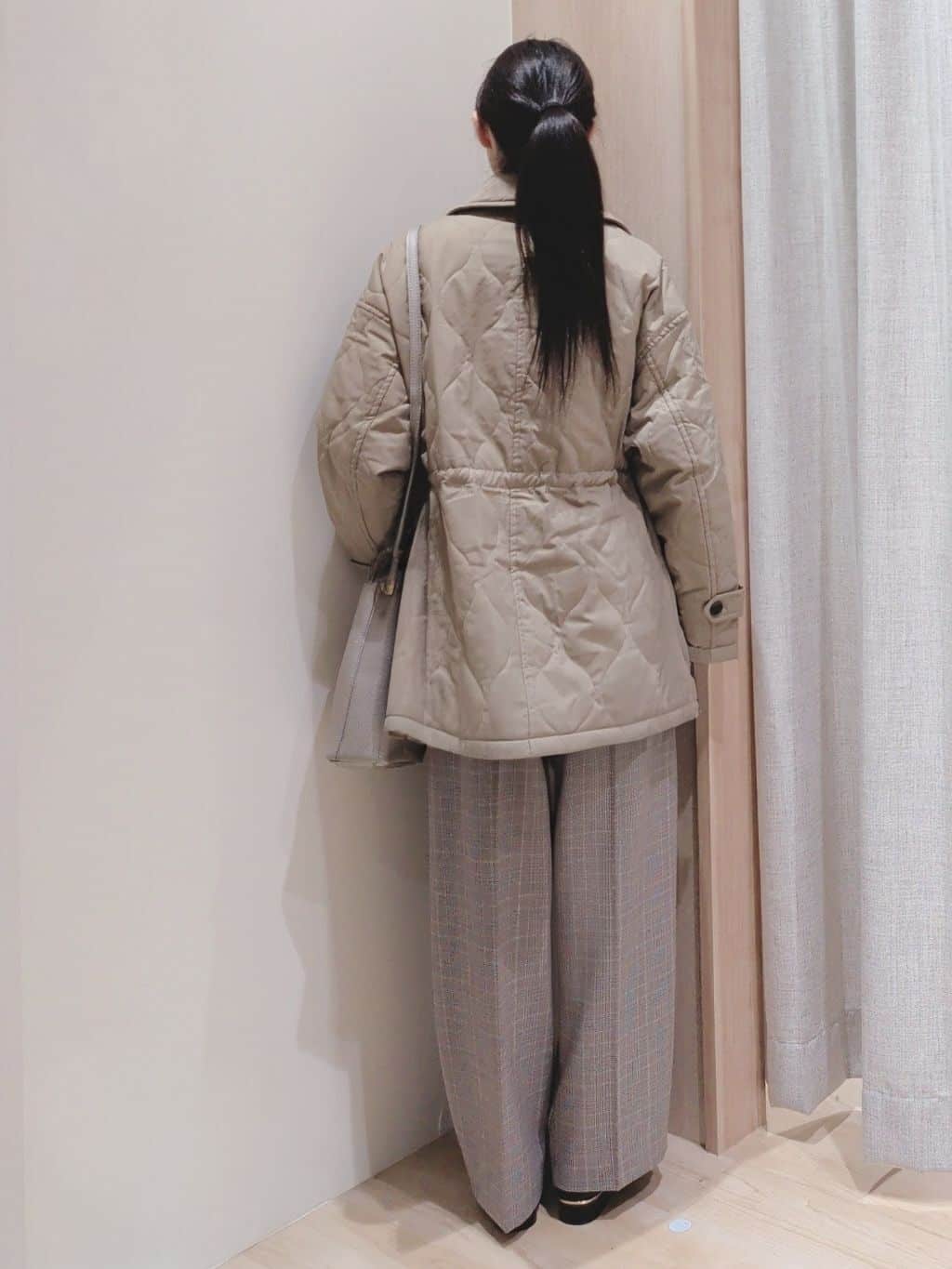 Yuiさんの「grove｜キルティングPコートジャケット」を使ったコーディネート