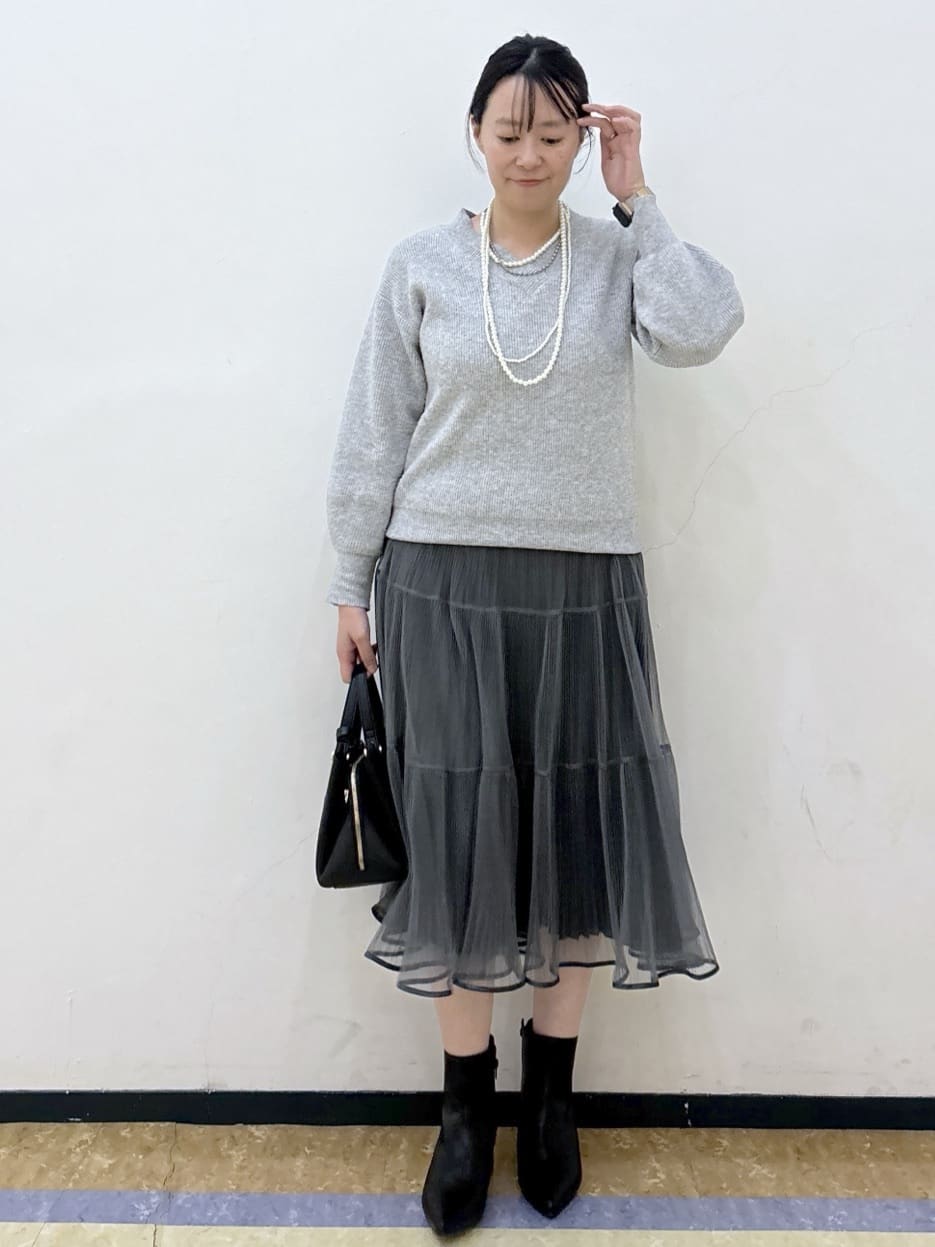 akariさんの「index｜リバーシブルチュールティアードフレアスカート【洗濯機OK】」を使ったコーディネート