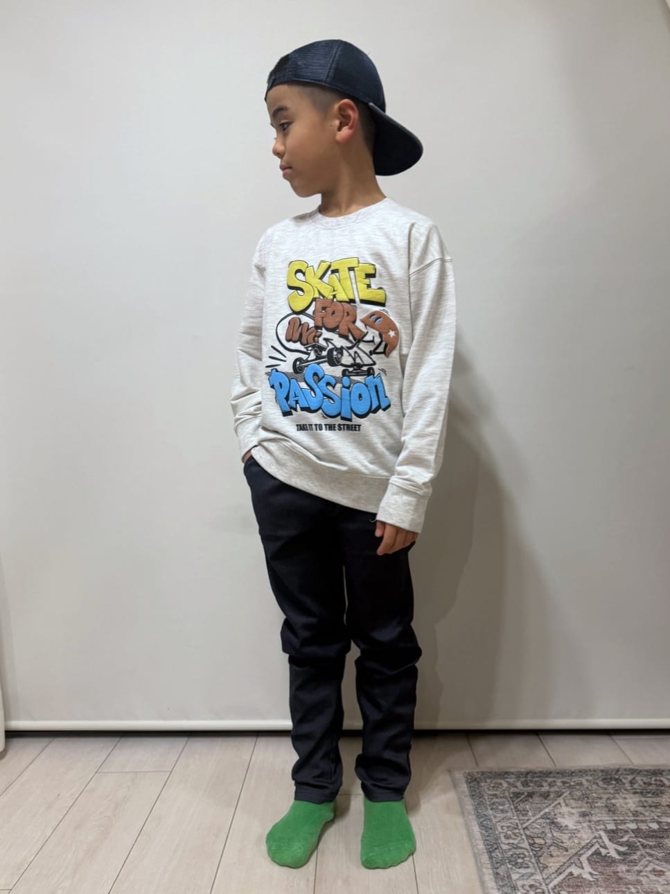 chさんの「THE SHOP TK｜【110-160】スタンドネック中綿ブルゾン」を使ったコーディネート