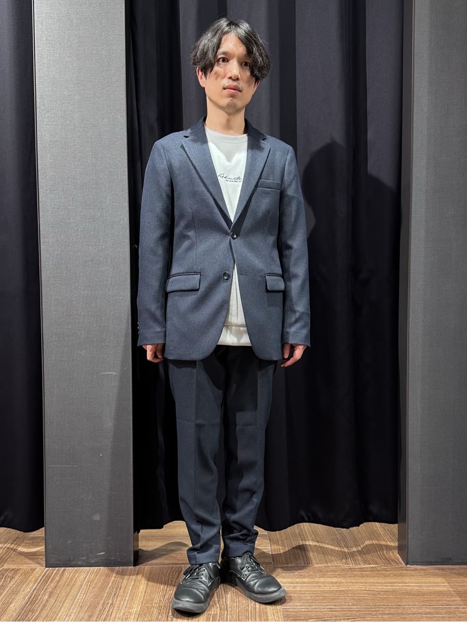 tomoyaさんの「THE SHOP TK｜【セットアップ可/防シワ/洗濯機OK】AVANT WOOLYグレンチェックジャケット」を使ったコーディネート