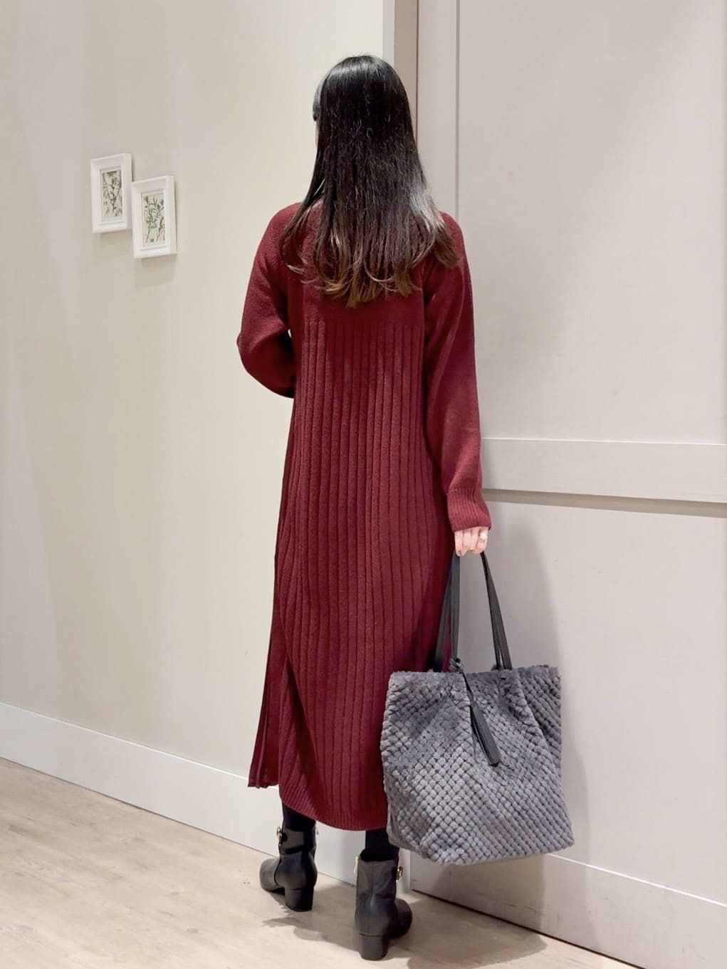 Mayuさんの「grove｜【選べる着丈】配色サイドプリーツニットワンピース」を使ったコーディネート