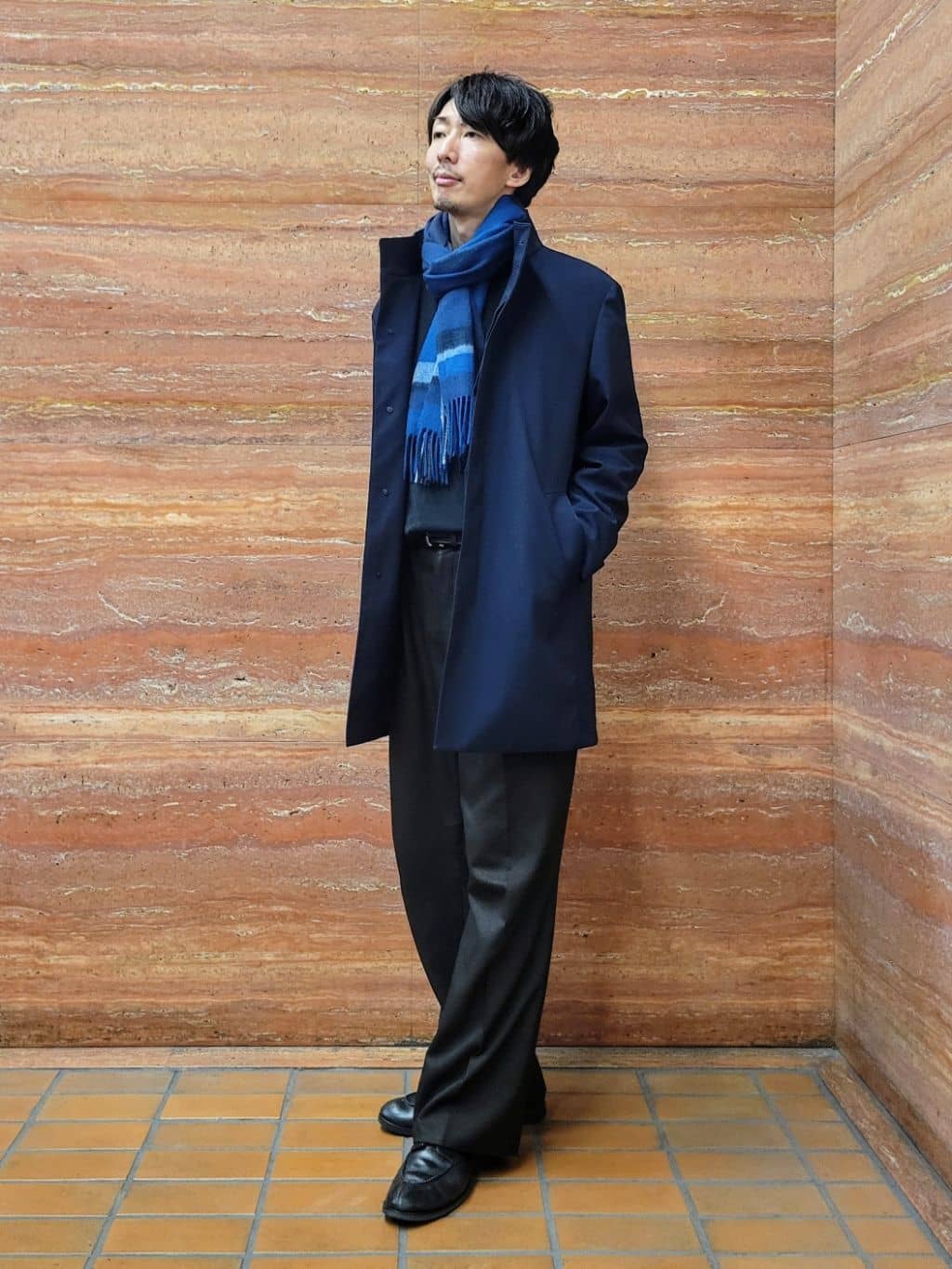 piroyaさんの「TAKEO KIKUCHI｜【ダウンライナー付き】ドビースタンドカラーコート」を使ったコーディネート