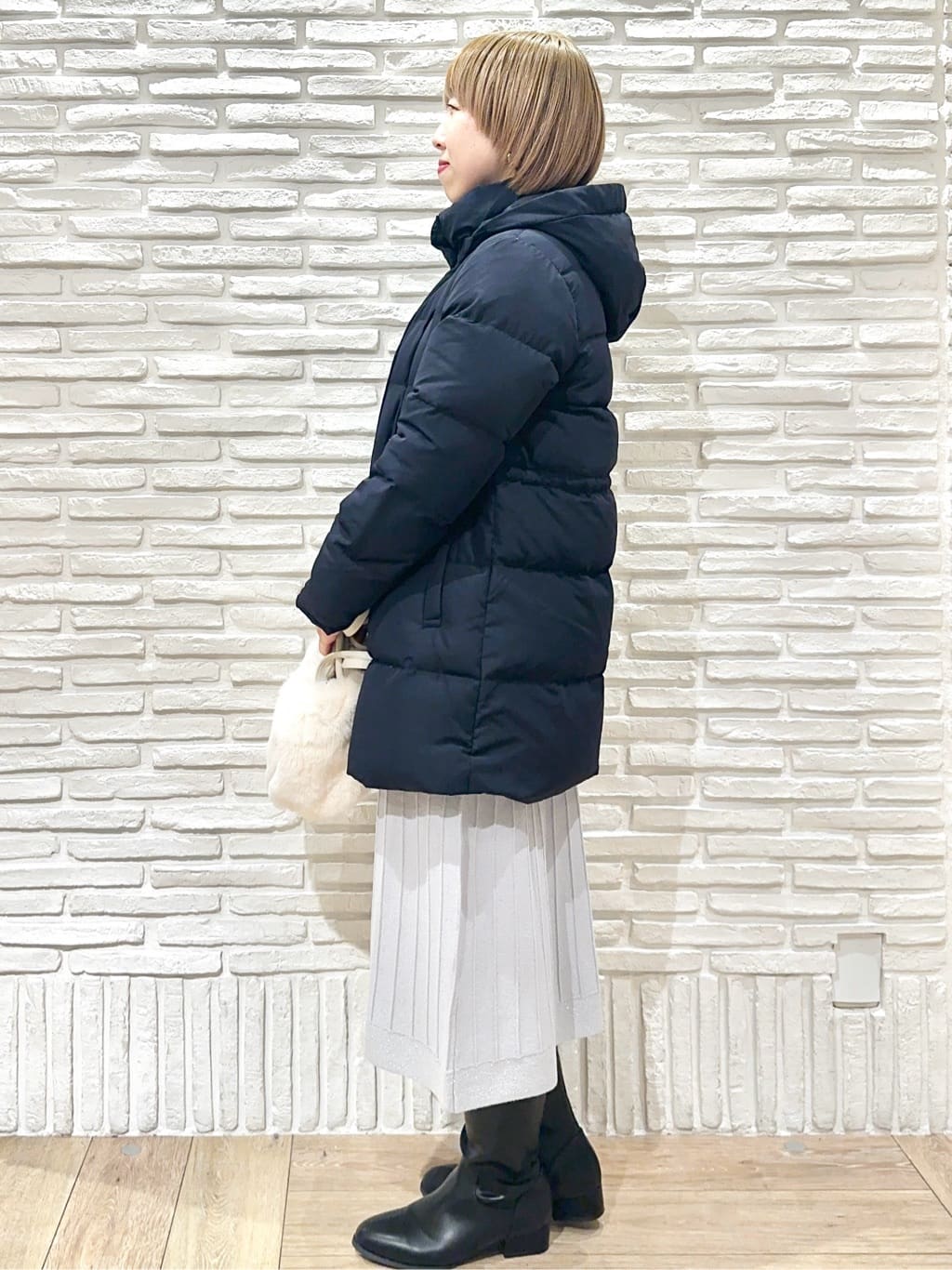 Hana...eさんの「index｜KAWADAダウンドロストミドルコート【撥水／洗濯機OK／2WAY／静電気防止裏地】《XS～3L》」を使ったコーディネート