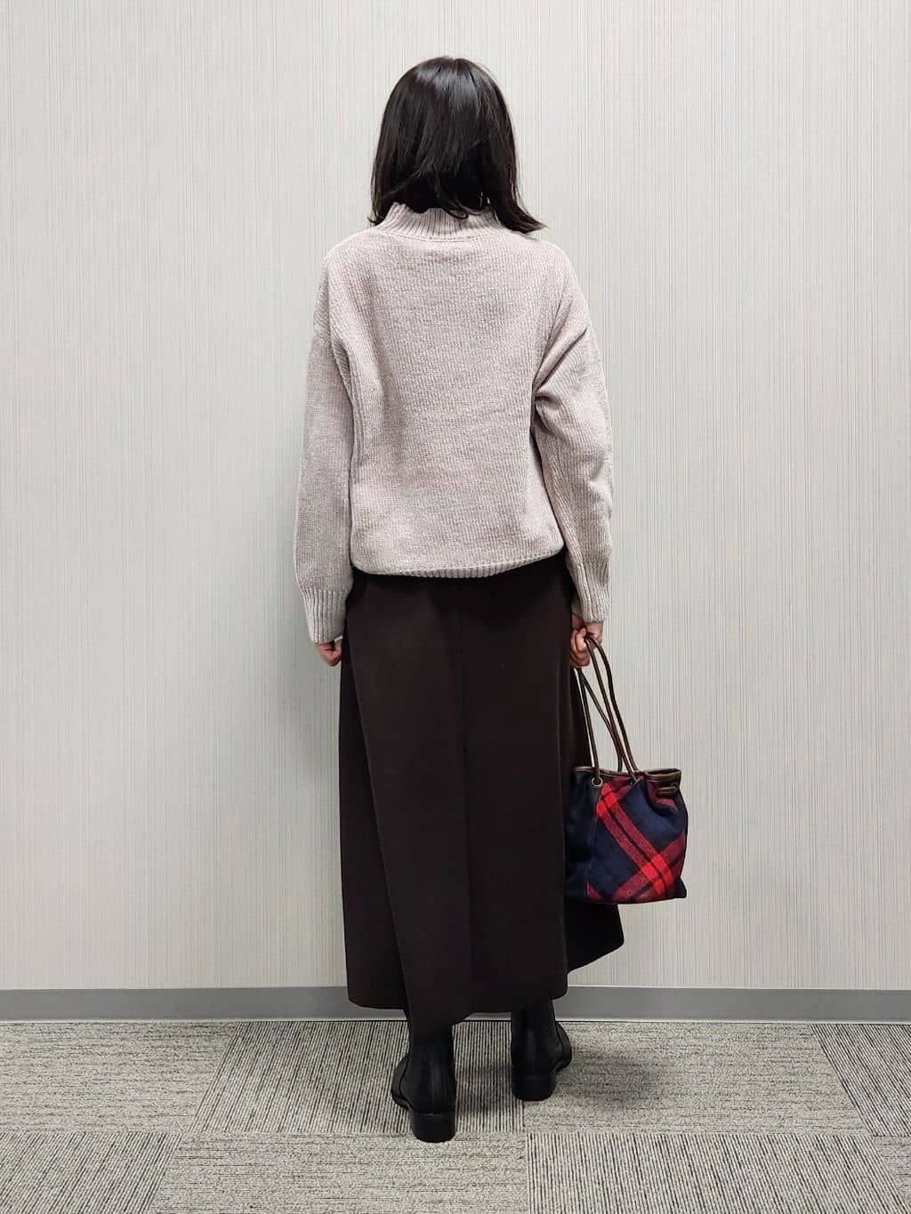 naraさんの「Dessin｜【洗える】ハイネックベロアモールニット」を使ったコーディネート