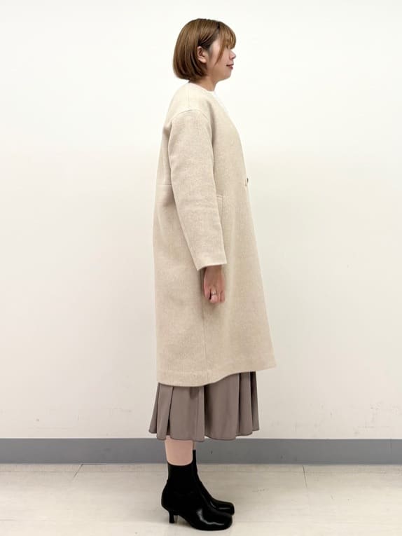 まいこさんの「INDIVI｜【軽量／ウール混】ライトフォルム ロングコート」を使ったコーディネート