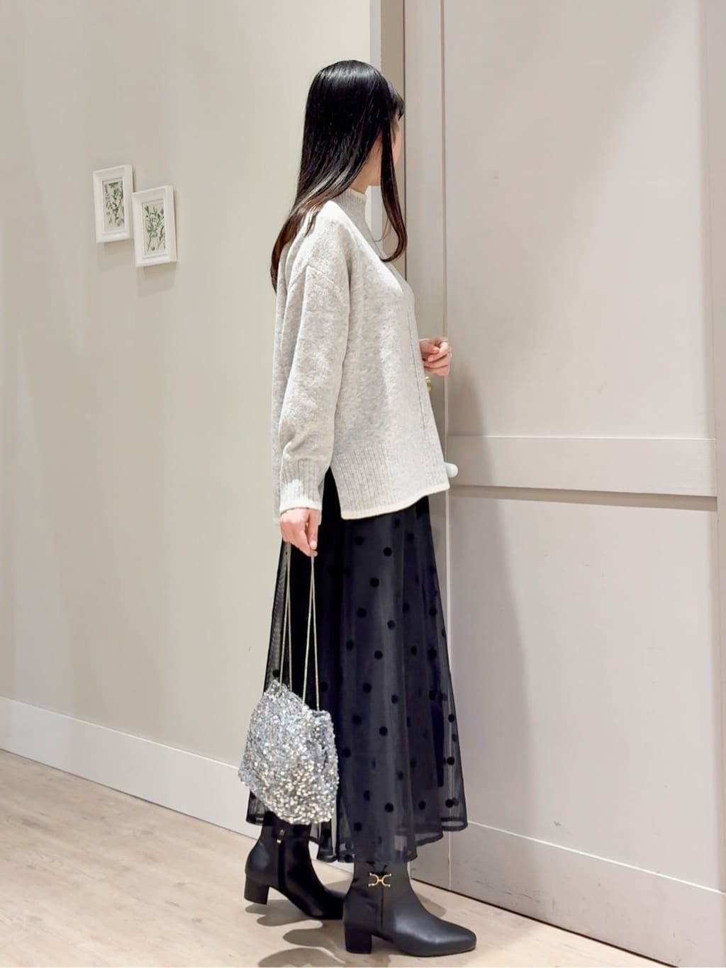Mayuさんの「grove｜【洗える】ふんわりウール混オーバーサイズニット」を使ったコーディネート