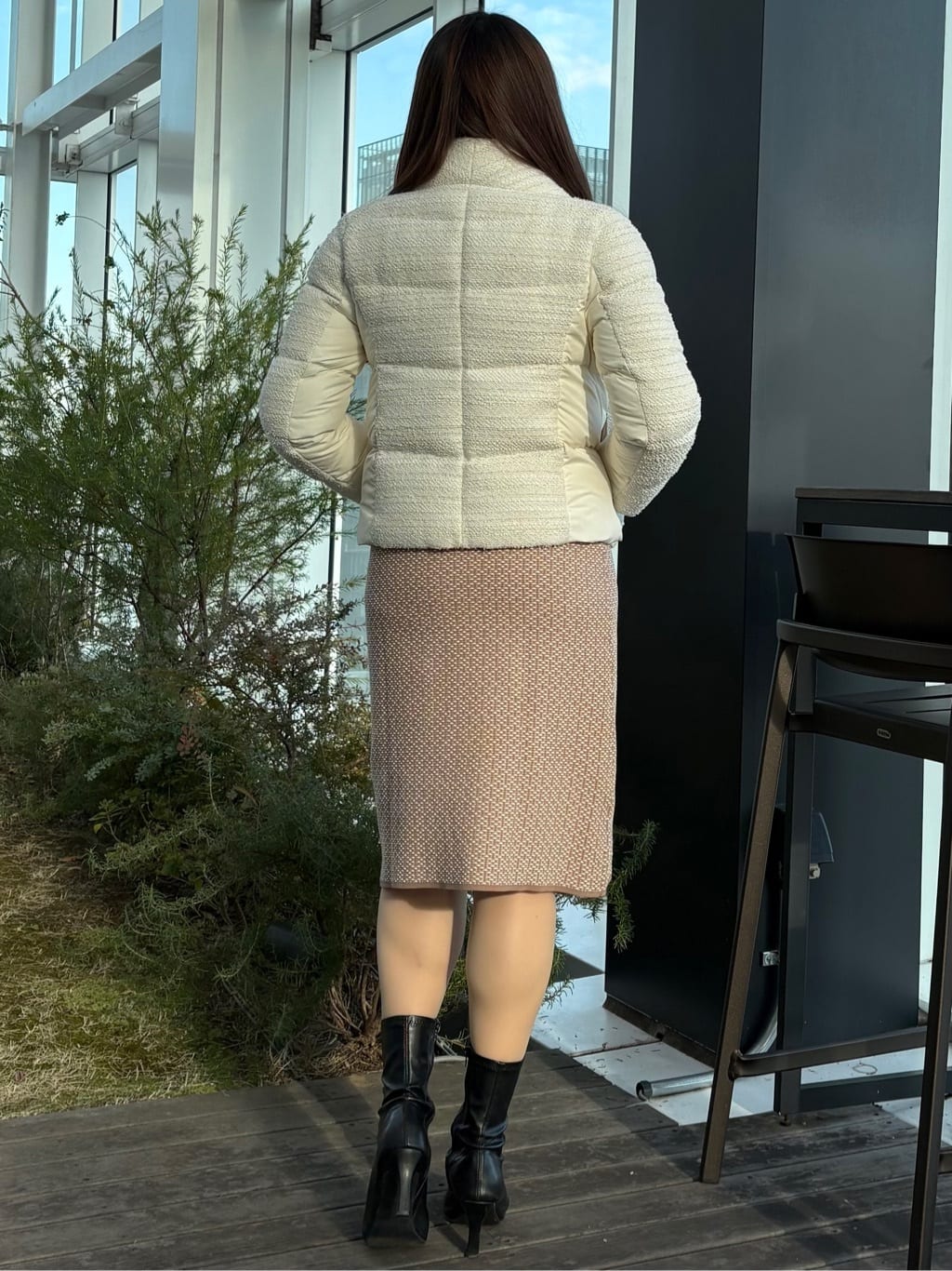 sayaさんの「COUP DE CHANCE｜【ショート丈】ツイードダウン」を使ったコーディネート