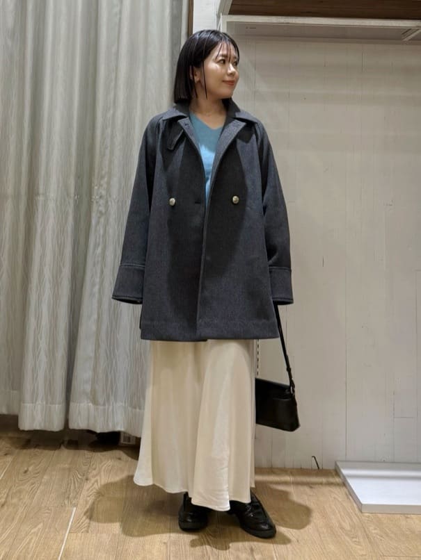 chさんの「THE SHOP TK｜クラシカルな装い ウールライクスタンドカラーコート」を使ったコーディネート