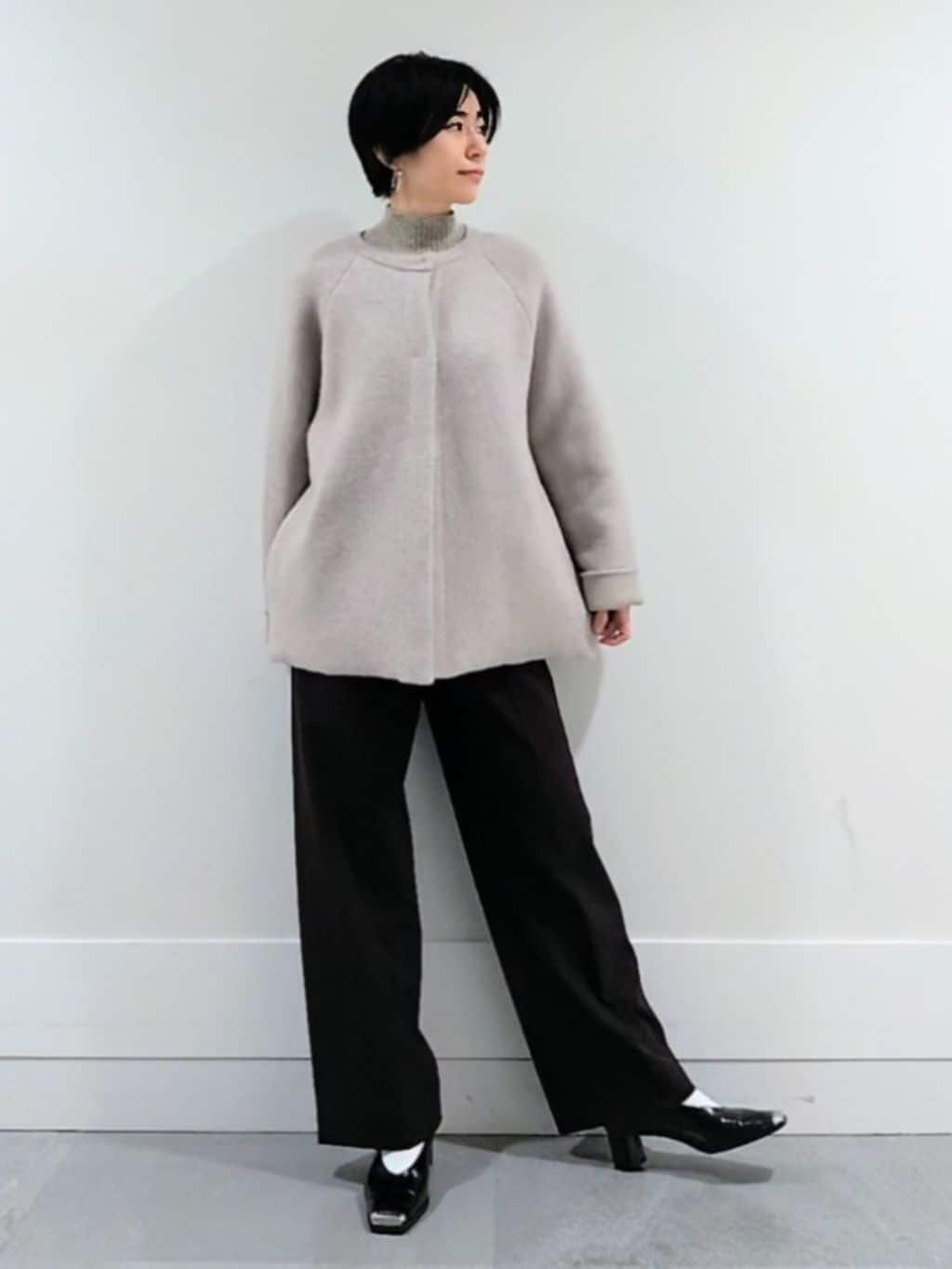 ミズタさんの「UNTITLED｜【軽アウター/ミドル丈】ウールニットコーディガン」を使ったコーディネート