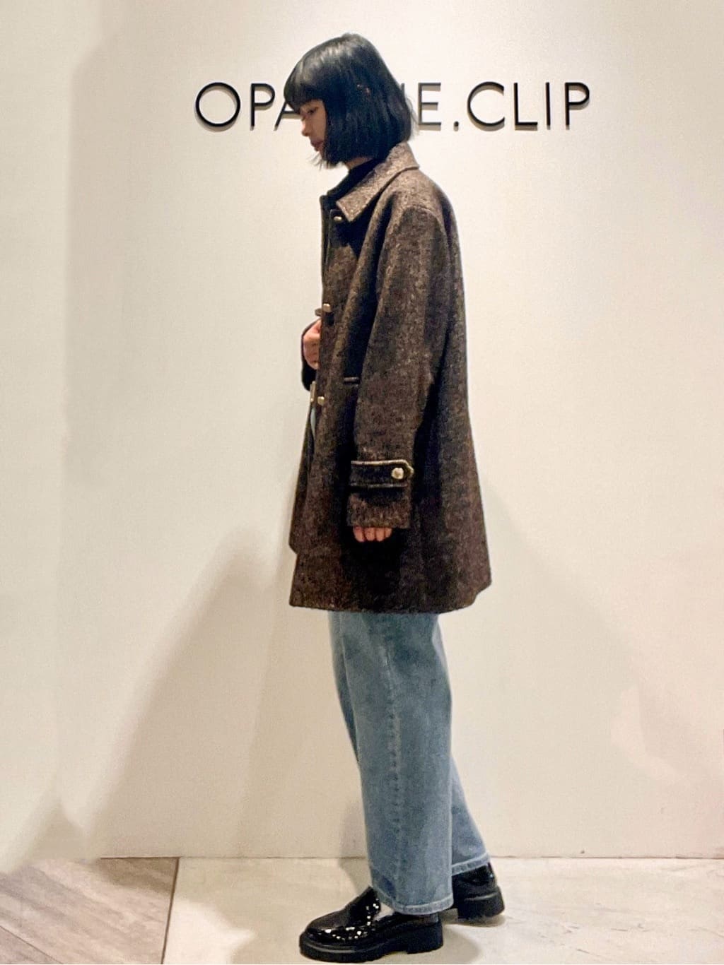 あいさんの「OPAQUE.CLIP｜ヘリンボーンステンカラーコート」を使ったコーディネート