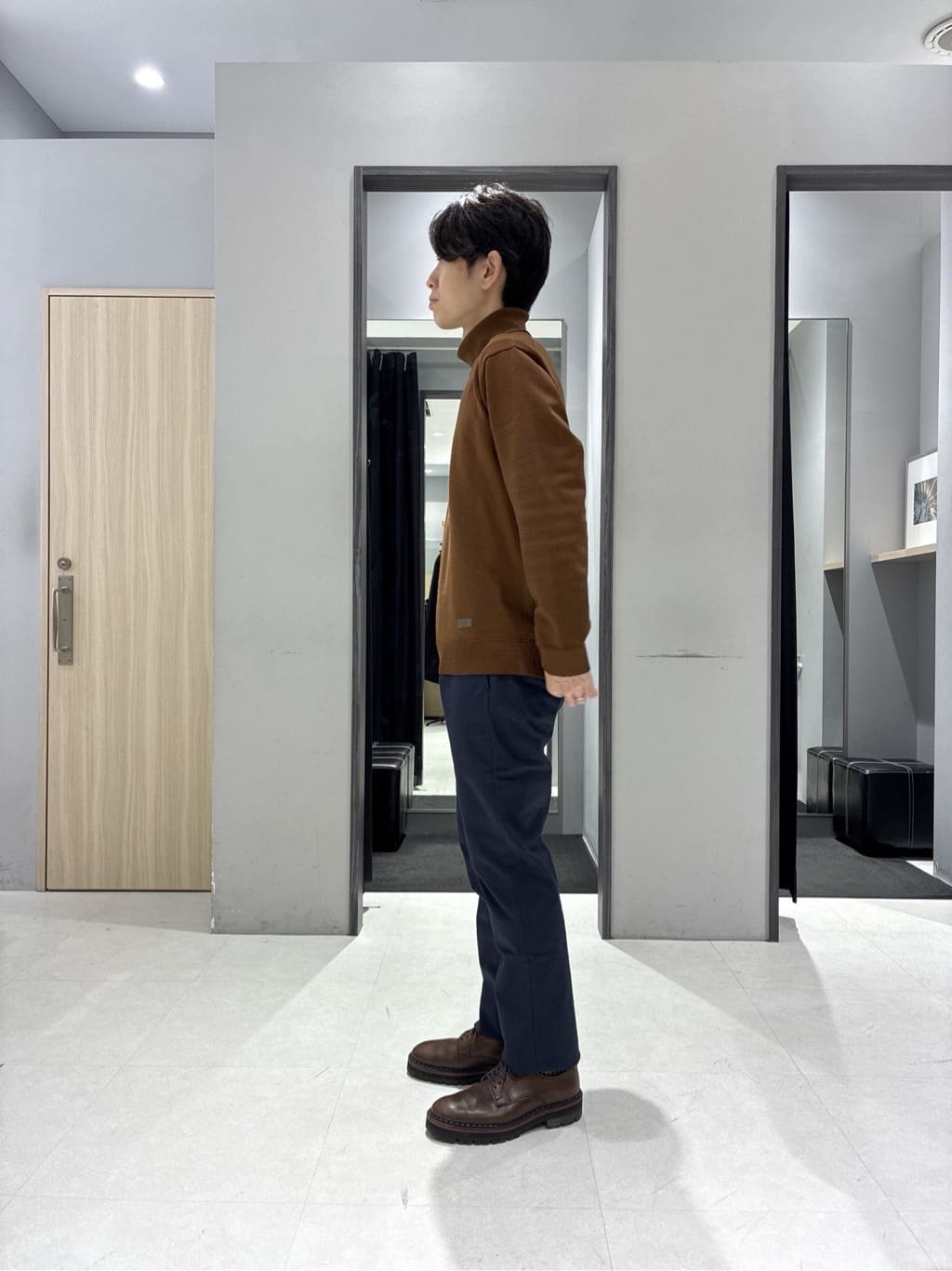 わいずみさんの「TAKEO KIKUCHI｜【ダウンライナー付き】メランジ ステンカラー コート」を使ったコーディネート