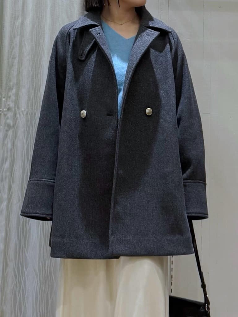 chさんの「THE SHOP TK｜クラシカルな装い ウールライクスタンドカラーコート」を使ったコーディネート