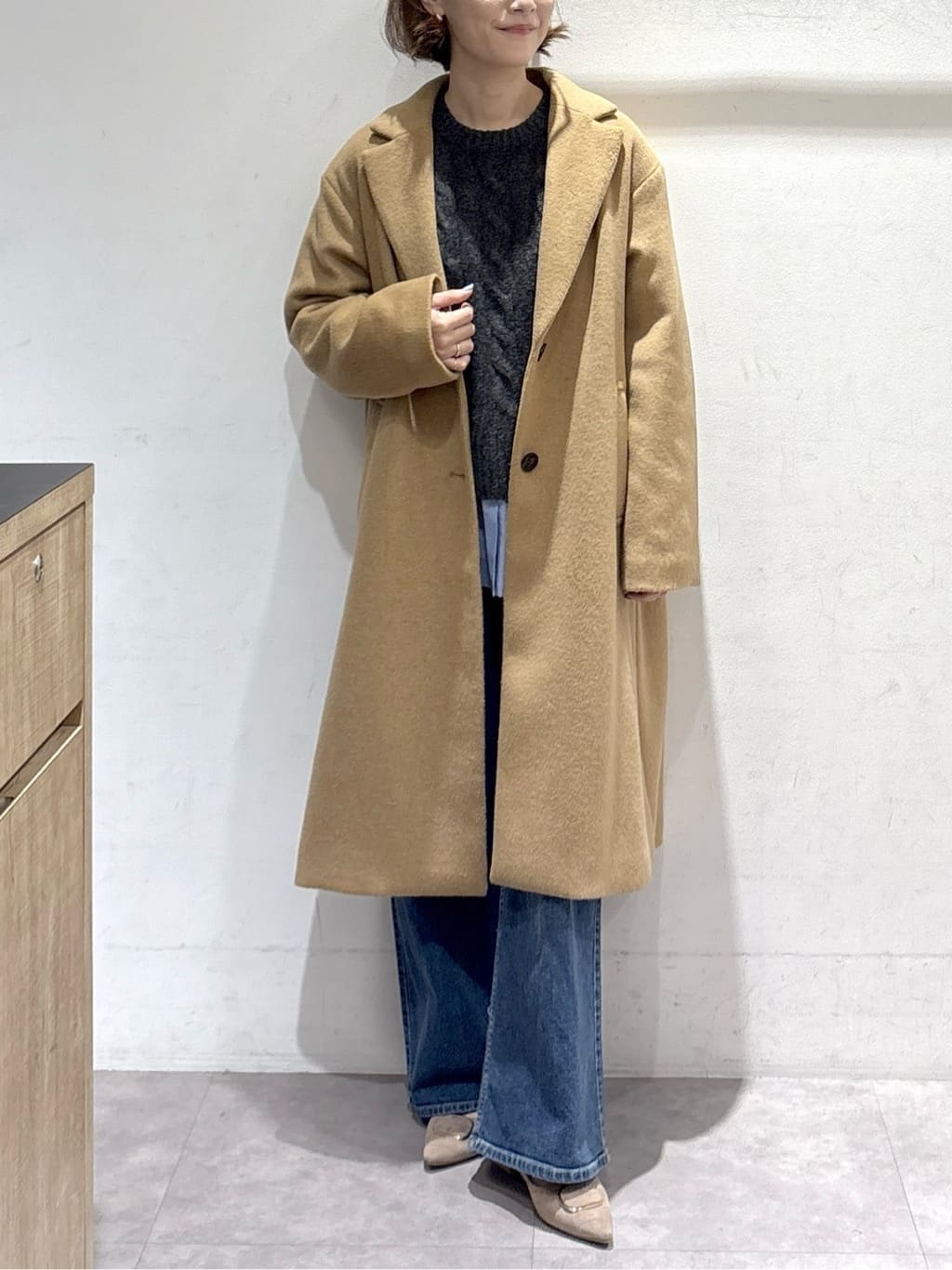 たけねぇさんの「OPAQUE.CLIP｜カシミヤブレンドウールチェスターコート」を使ったコーディネート