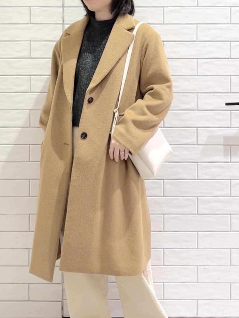 しおりさんの「OPAQUE.CLIP｜カシミヤブレンドウールチェスターコート」を使ったコーディネート
