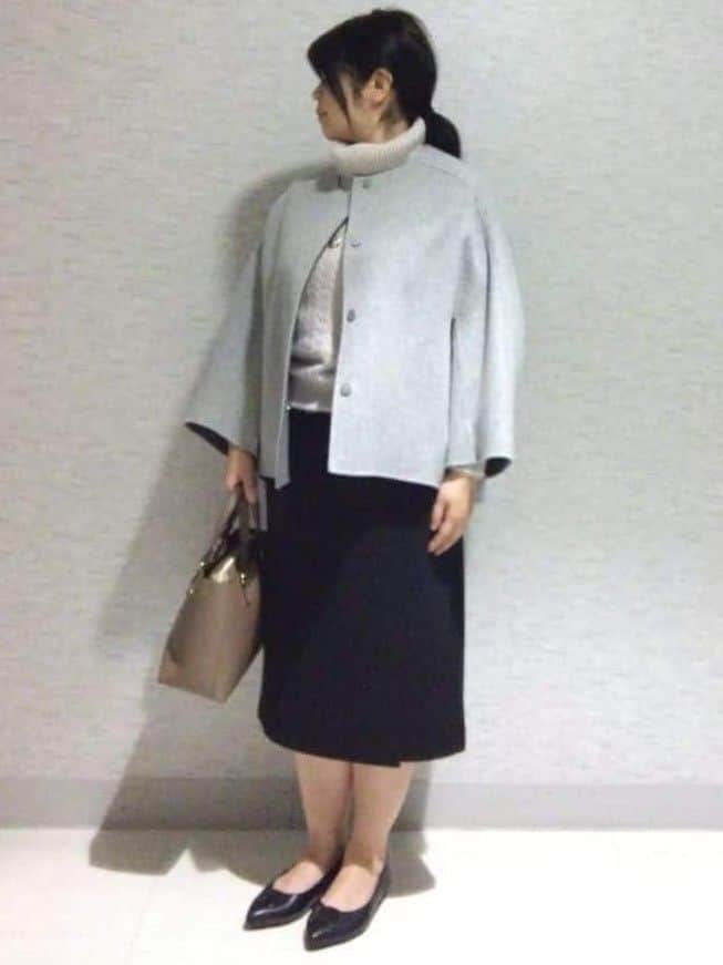 sakoさんの「Reflect｜【ほんのりラメ感◎】ふわふわフェザーヤーンハイネックニット」を使ったコーディネート